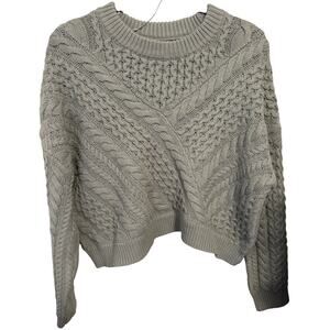 Jessica Simpson M mint green cropped cable knit pullover sweater
